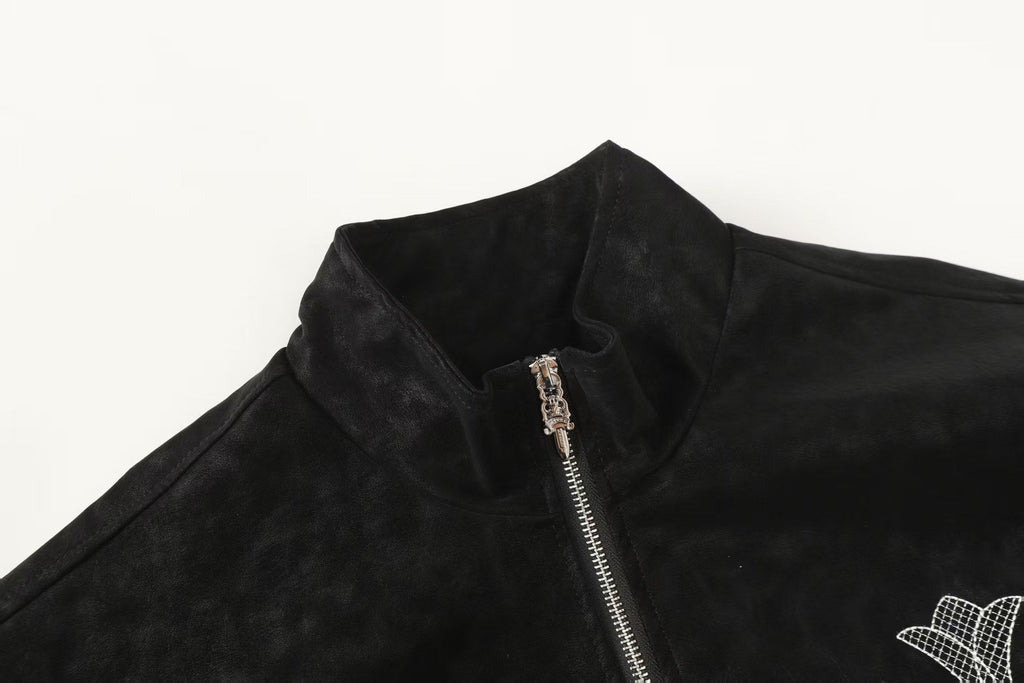Horseshoe Cross Jacket - Black Street Embroidered Coat 8800